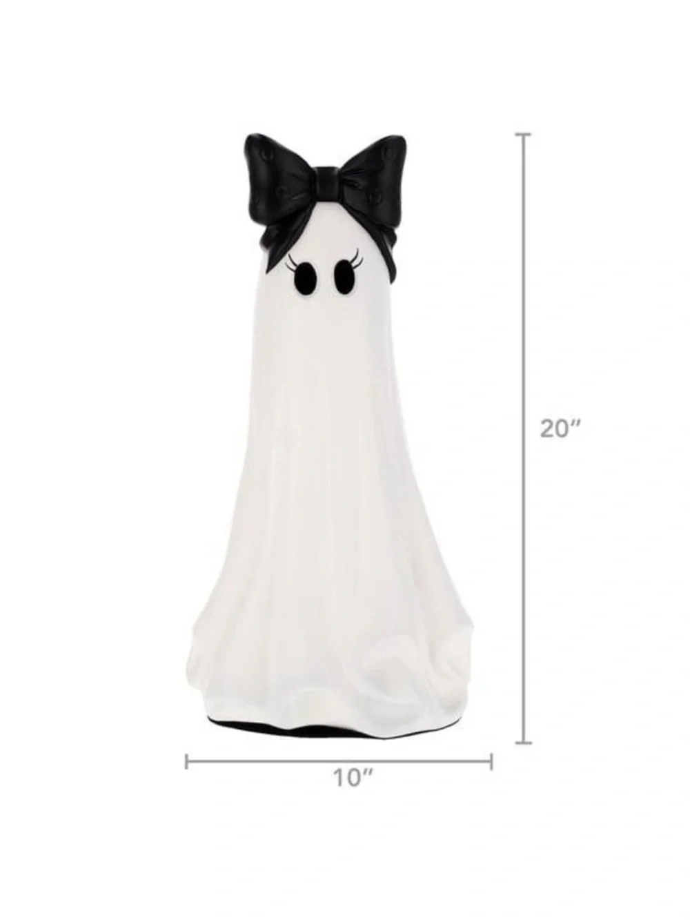 My Texas House Large Ghost with Bow, Black and White, 20